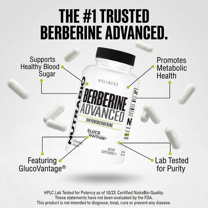 NutraBio Berberine Advanced – Dihidroberberina 200 mg, 60 Cápsulas – Image 3