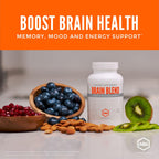 NBI Brain Blend para Memoria, Concentración y Función Cognitiva | Sin Cafeína con ALCAR, Ácido Alfa Lipoico, Huperzina A, Cúrcuma | Nootrópico | 120 Cápsulas