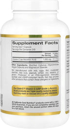 California Gold Nutrition Gold C Vitamina C Grado USP Farmacéutico - 1000 mg - 240 Cápsulas Vegetales