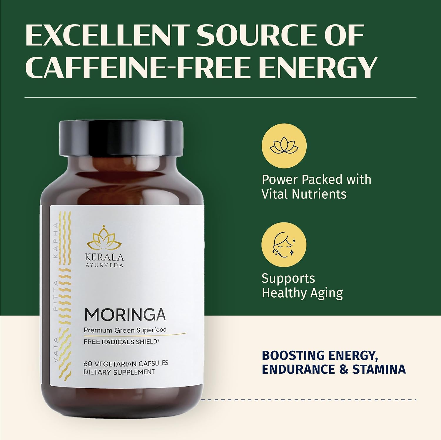 Kerala Ayurveda Moringa 450 mg - 60 Cápsulas Vegetales