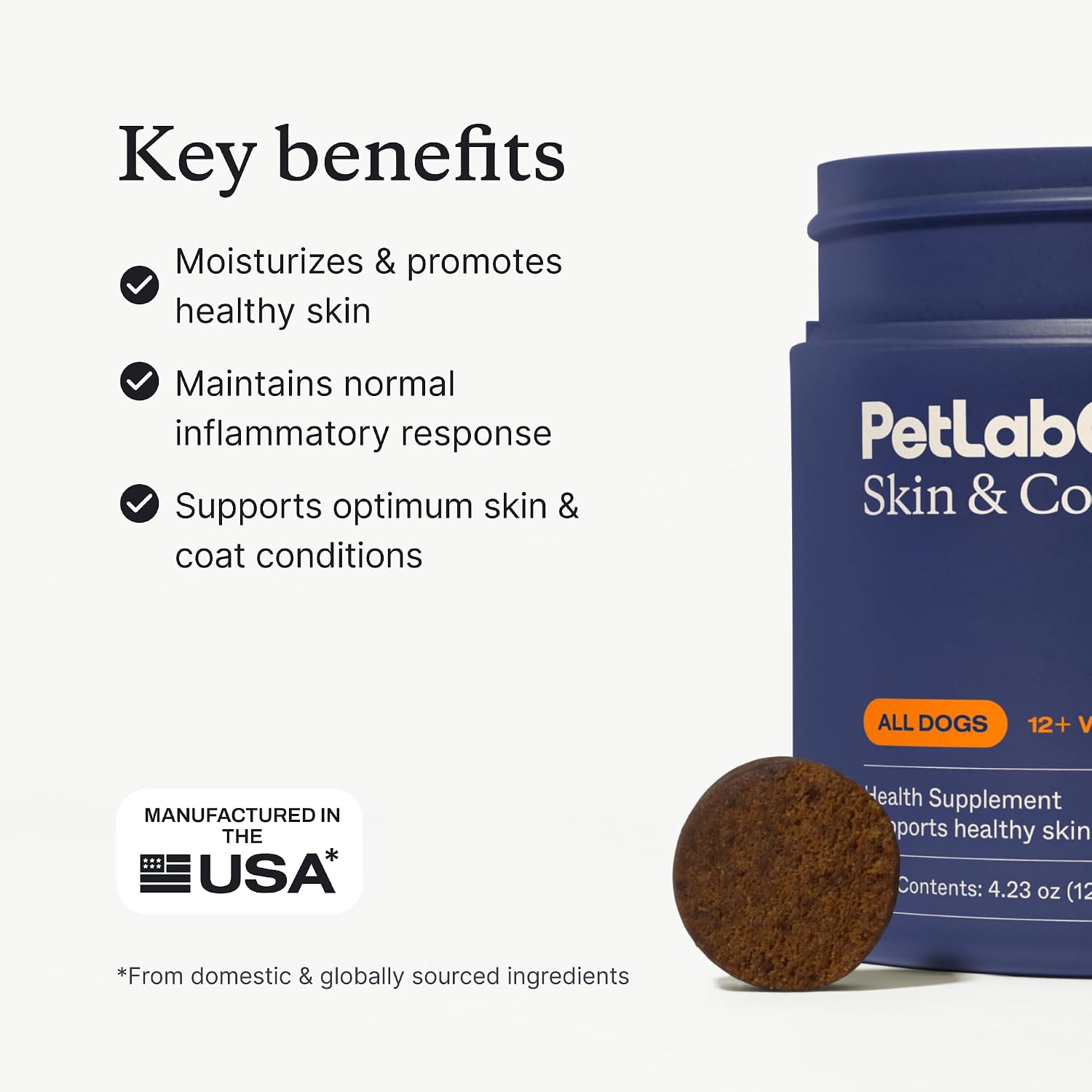 PetLab Co. Skin & Coat Chew – Snack para la piel y el pelaje de perros