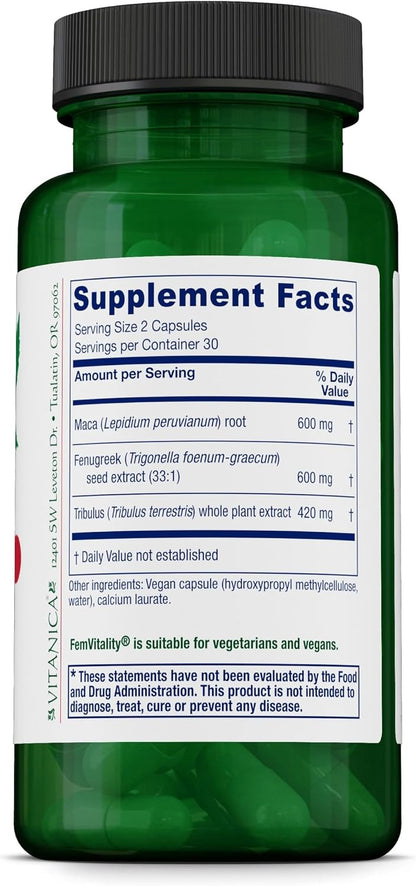 Vitanica FemVitality - Suplemento para la libido femenina, 60 cápsulas veganas – Image 2