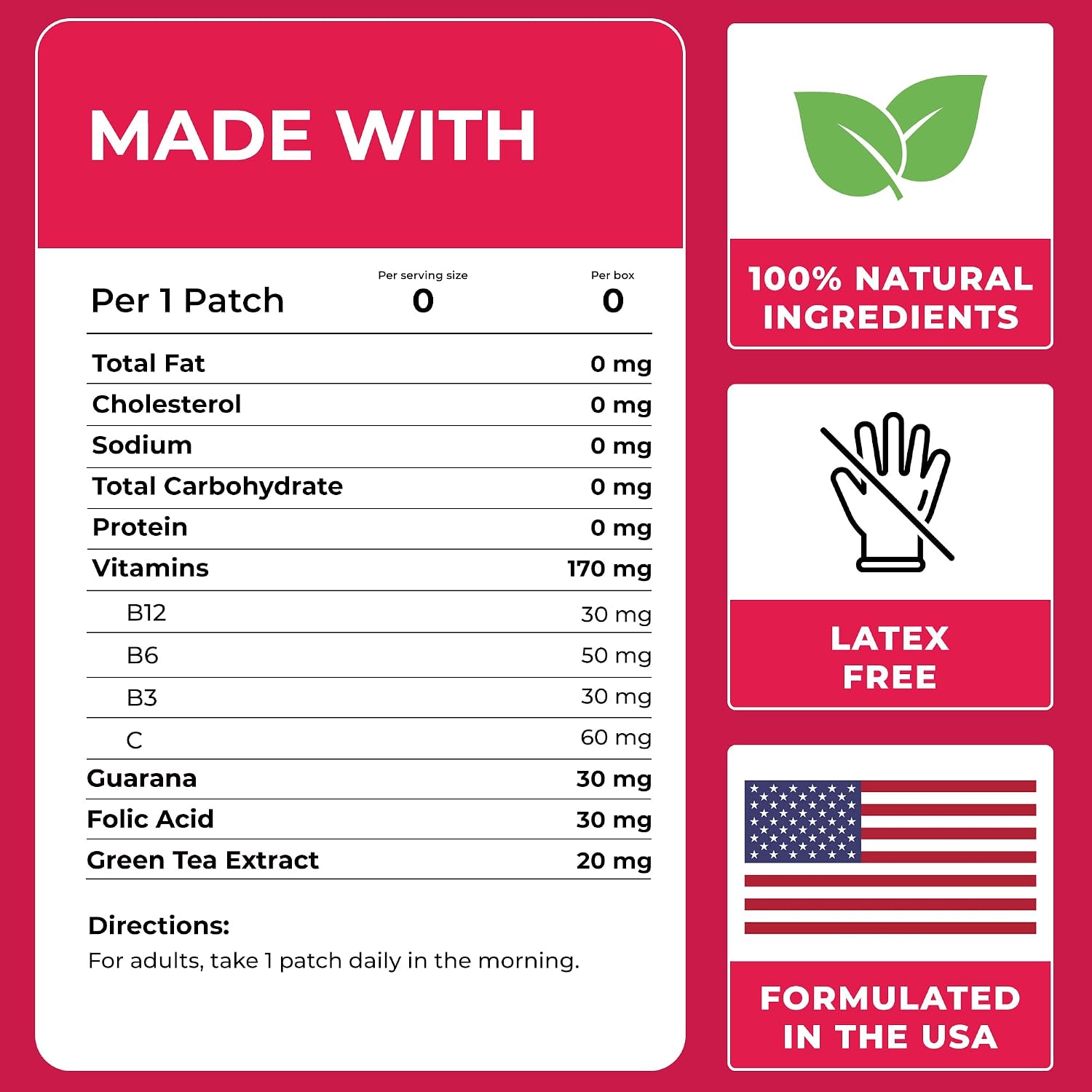 Parches de Vitamina B12 (36 Unidades) - Parches Naturales para Mujer, Energía y Enfoque