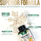 Vitamina C 1000 mg por ración Masticable - Sin Azúcar - Antioxidantes Extra - Suplemento Natural con Vitamina C y Escaramujo - Sabor Naranja - 60 Comprimidos