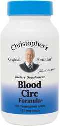 Dr. Christopher's Original Formulas Fórmula de Circulación Sanguínea, 100 Cápsulas de 475 mg