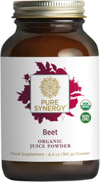 PURE SYNERGY Polvo de Zumo de Remolacha Orgánico | Suplemento Pre-Entrenamiento | para Circulación Saludable, Ejercicio y Desintoxicación (181 g)