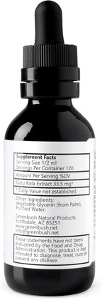 Greenbush Gotu Kola (Centella asiática) Extracto Líquido 2 oz (60 ml)