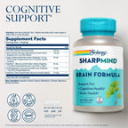 Solaray SharpMind Fórmula de Apoyo Cerebral - Suplemento Nootrópico para la Salud del Cerebro