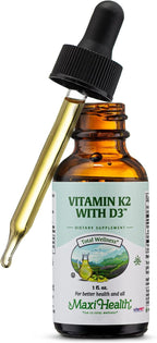 Maxi Health Liquid Vitamin D3 with K2 (MK-7) Drops - 30 ml