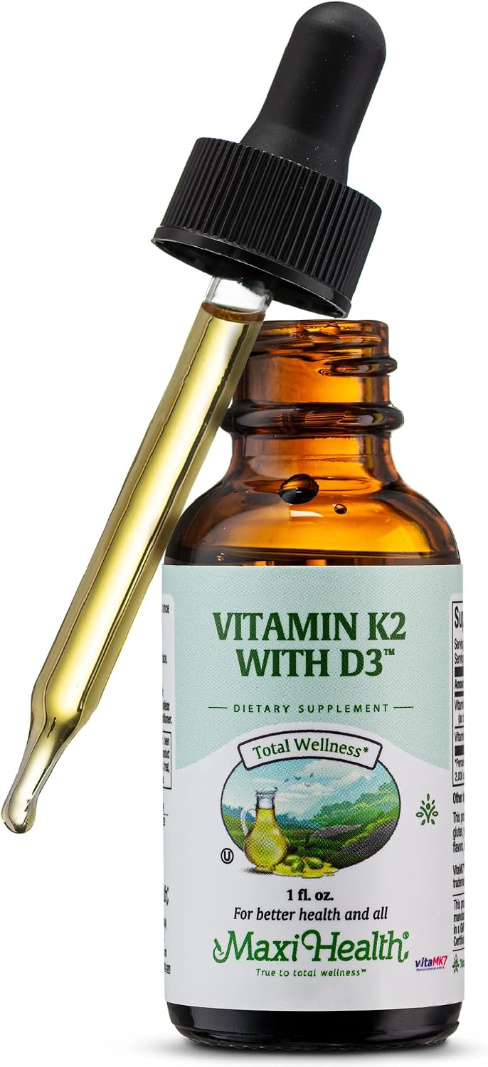 Maxi Health Liquid Vitamin D3 with K2 (MK-7) Drops - 30 ml