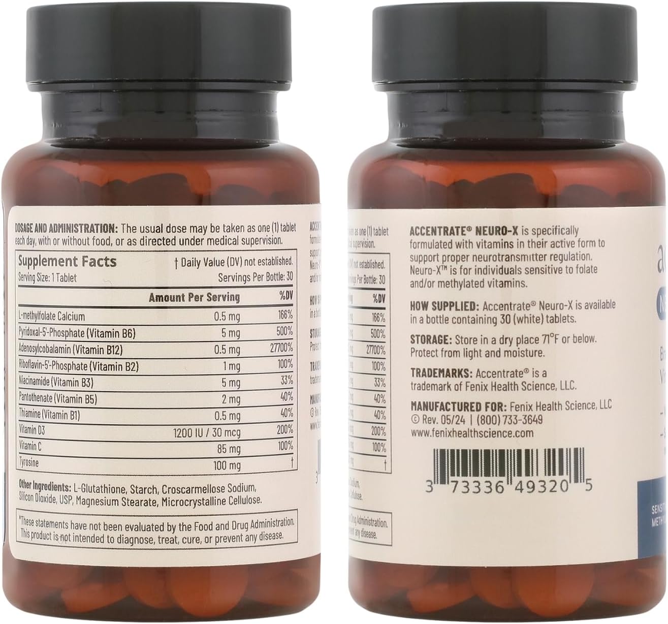 Neuro X - Complejo de Vitamina B Activo con L-Metilfolato, Adenosilcobalamina, P5P | 30 Comprimidos