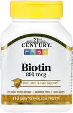 21st Century Biotina 800 mcg - 110 Comprimidos