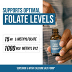 L-Methylfolate 15 mg plus Methyl B12 Cofactor - Líquido sublingual de alta potencia - Sabor a bayas orgánico
