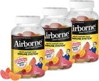 Airborne 750 mg Vitamina C Gominolas para Adultos, Sabor Frutas Variadas, Sin Gluten, 63 Gominolas (Paquete de 3)