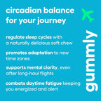 Gummly Jet Lag Remedy Gominolas para Viajes - Apoyo al Ritmo Circadiano - Sabor Tropical Berry - 20 Gominolas