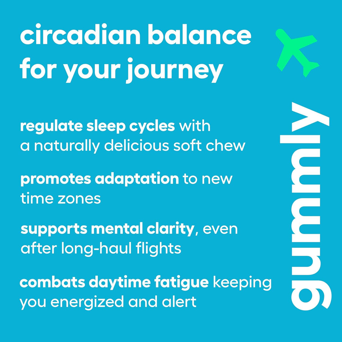 Gummly Jet Lag Remedy Gominolas para Viajes – Formato práctico: No necesitas agua ni pastillas difíciles de – Image 4