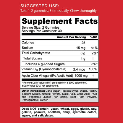 Goli Gominolas de Vinagre de Manzana con Vitamina B12, Remolacha y Granada - 180 Gominolas (3 Paquetes) – Image 6