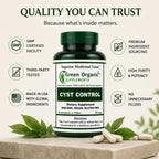 Green Organic Supplements Cyst, Breast Cyst, 90 cápsulas vegetales, Alta absorción, No-GMO, Sin gluten (Pack de 5)