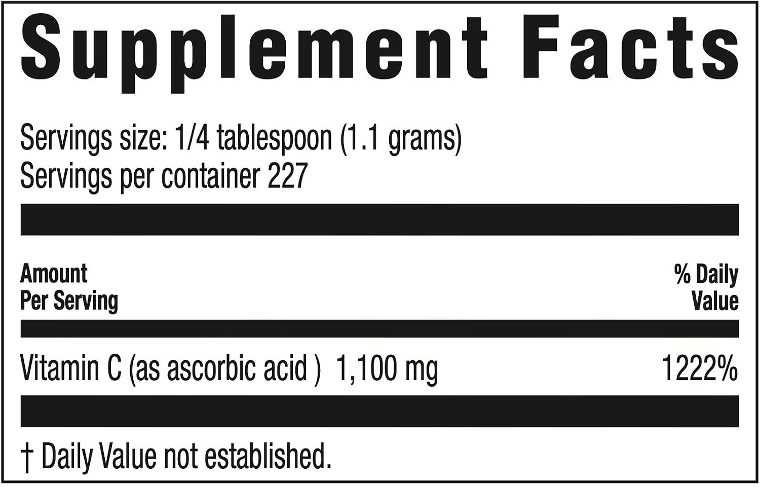 Life Enhancement Ultra Pure Vitamina C en Polvo - 1,100 mg Ácido Ascórbico - 227 Raciones