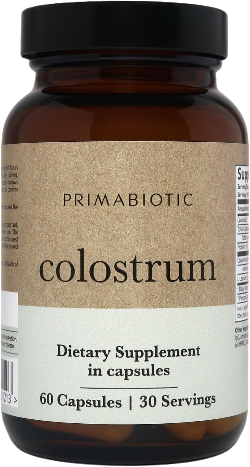 PRIMABIOTIC Colostrum – Suplemento de Calostro Bovino de Alta Concentración - Cápsulas Puras y Concentradas - Apoyo Inmunitario e Intestinal