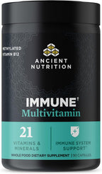 Ancient Nutrition Multivitamínico para Apoyo Inmunitario, 21 Vitaminas y Minerales con Vitamina D y C, Cúrcuma, 90 Cápsulas