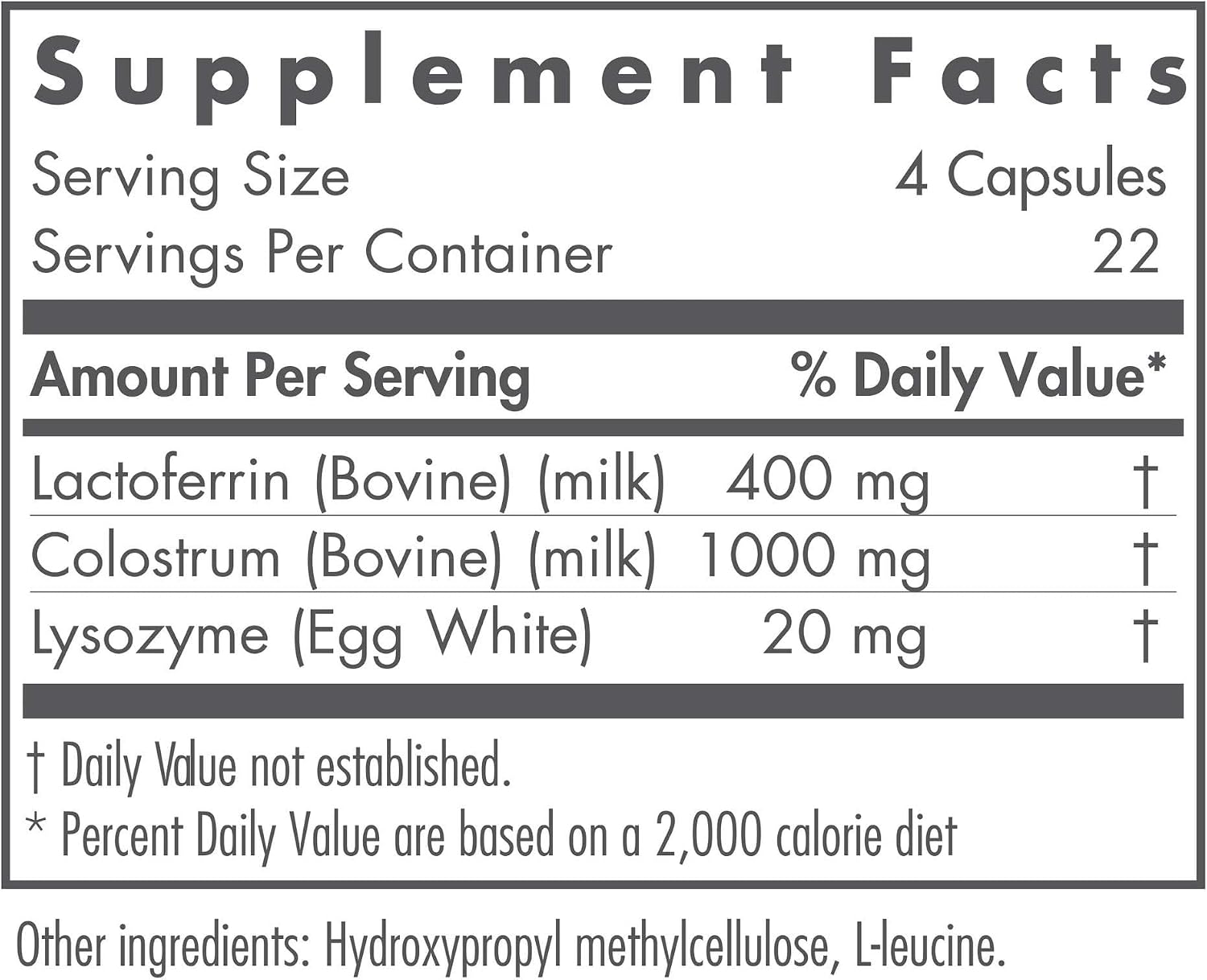 NutriCology Lactoferrin with Colostrum - 400 mg Lactoferrin - 90 Capsules