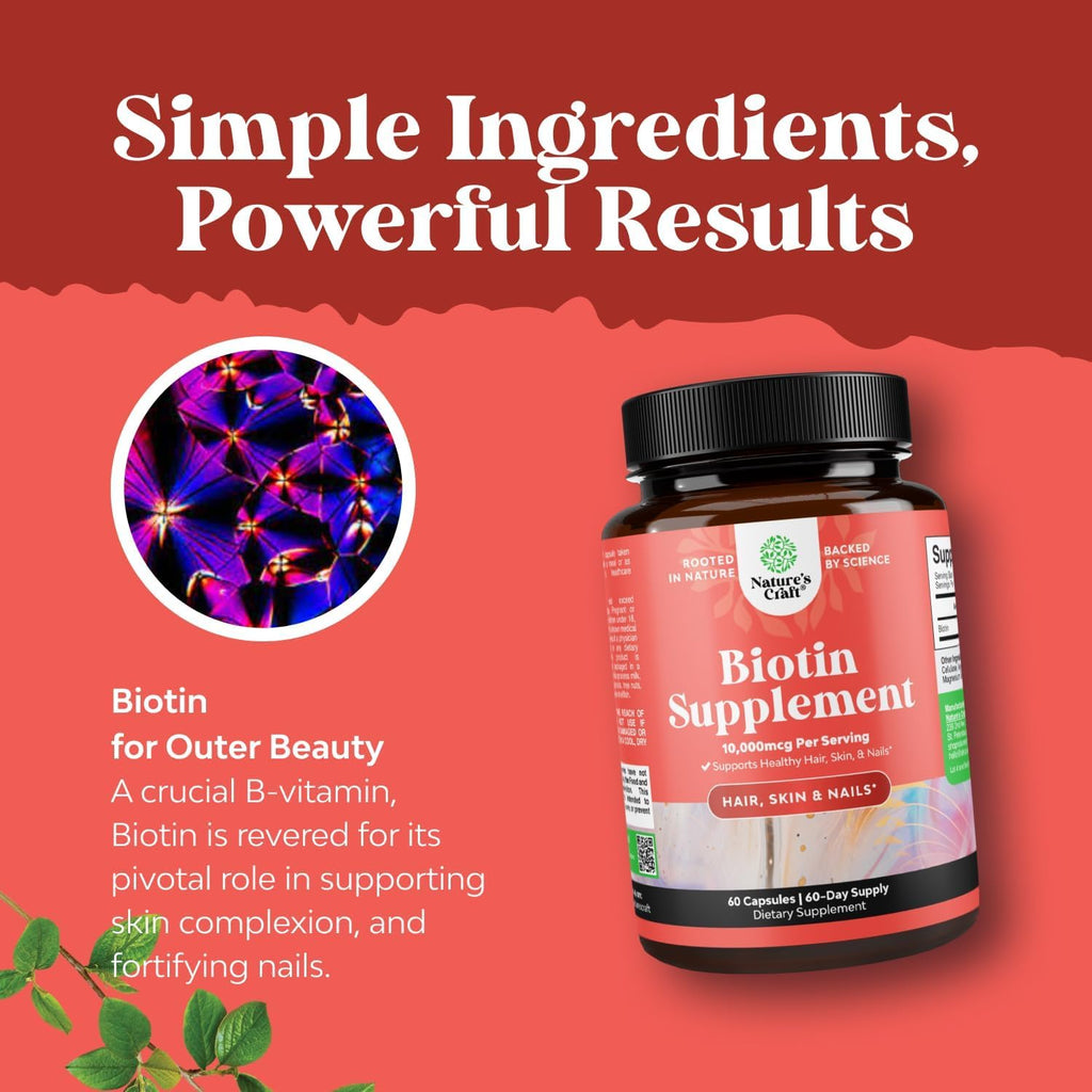 Natures Craft Biotin 10000 mcg - Hair, Skin & Nails