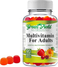 Greenfield Nutritions Gominolas Multivitamínicas Halal para Adultos - Sin Gelatina con Vitamina D3, B6, B12, Zinc y C - 90 Gominolas