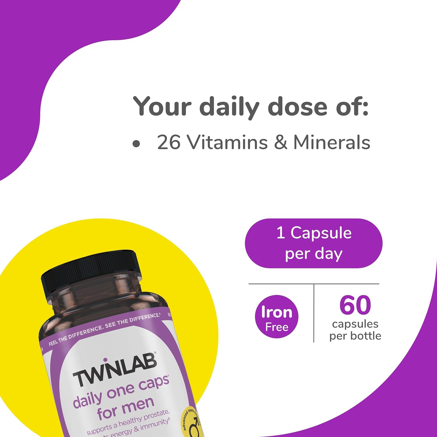 Twinlab TWL Men's Daily One Multivitamínico para Hombres (60 comprimidos)