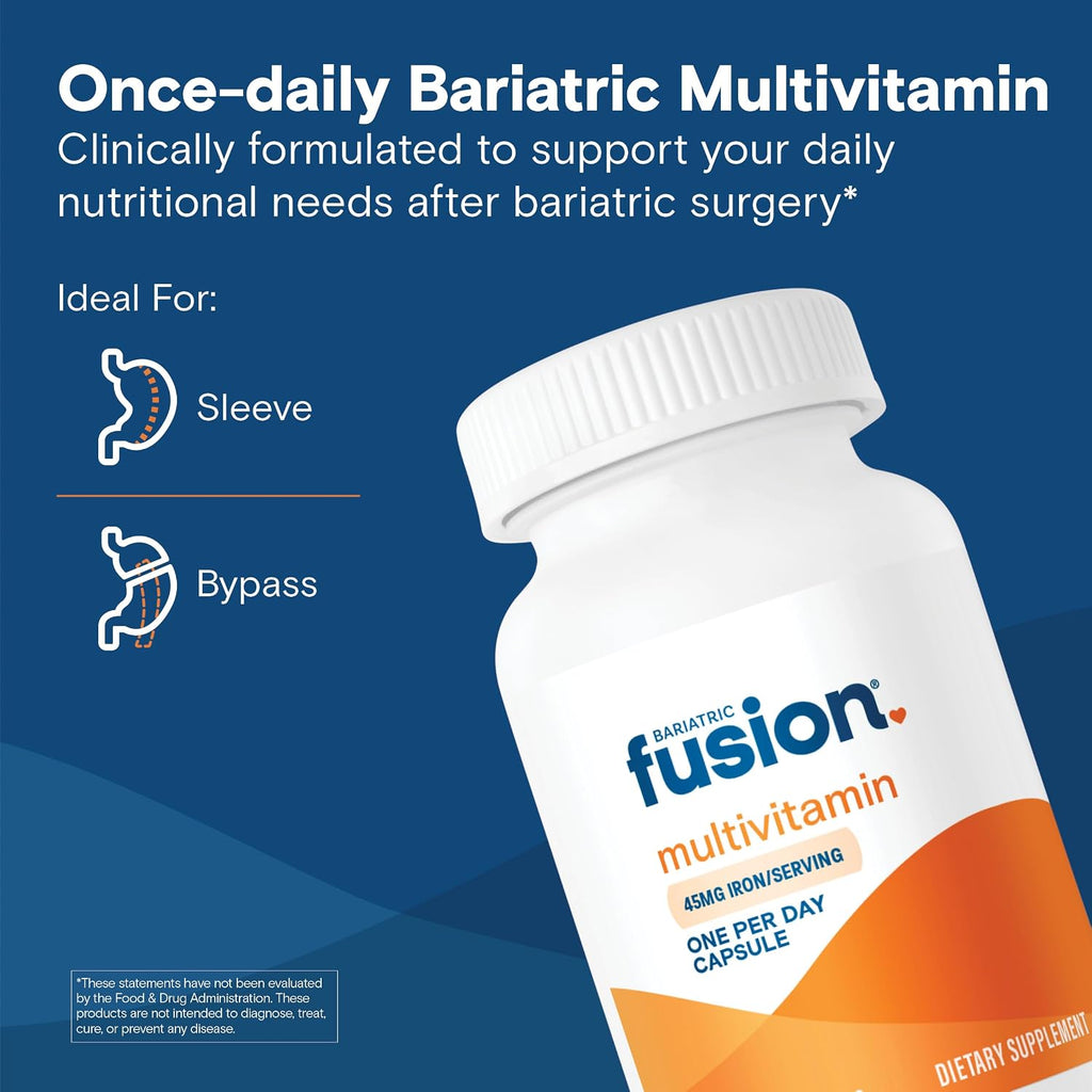 Bariatric Fusion Multivitamínico con Hierro para Mujeres y Hombres | 1 Cápsula al Día | 45mg de Hierro | 30 Cápsulas | 1 Mes