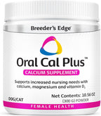 Breeder’s Edge Oral Cal Plus Powder - Calcio y Vitamina D3 para Perros y Gatos Lactantes, 300g