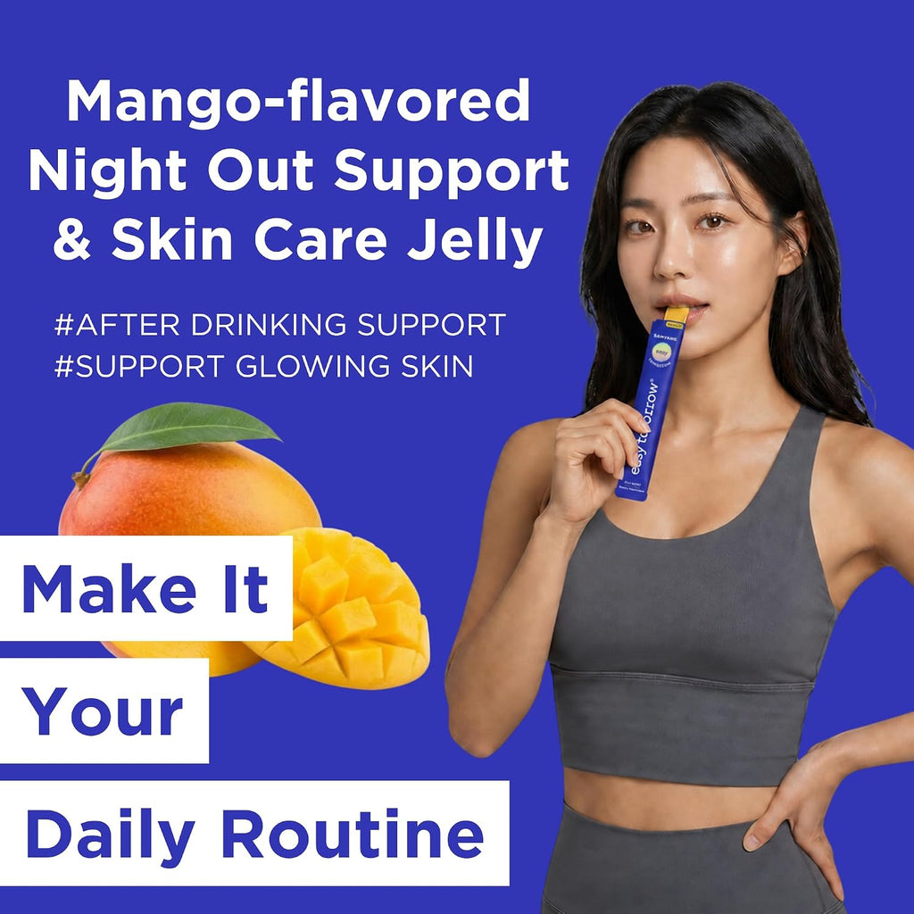 EASY TOMORROW - Natural Energy & Morning Vitality Jelly Stick (Sabor Mango, 10 sticks)