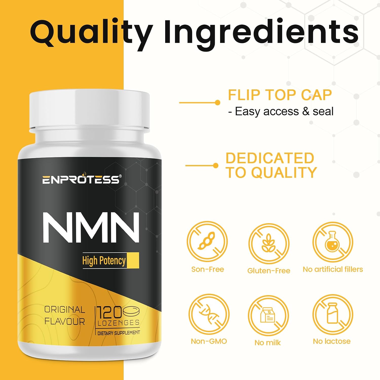 Enprotess NMN Sublingual 500mg - 120 Comprimidos (Suministro para 120 Días)