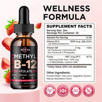 Complejo de Vitamina B12 5000 mcg – Gotas Sublinguales con Metilcobalamina, B6 y Folato – Sabor Fresa Natural – Pack de 2