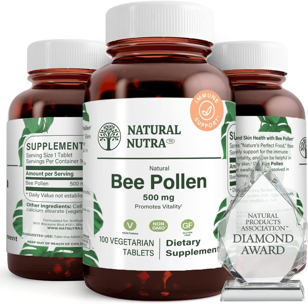 Natural Nutra Polen de Abeja 500 mg, 100 Comprimidos