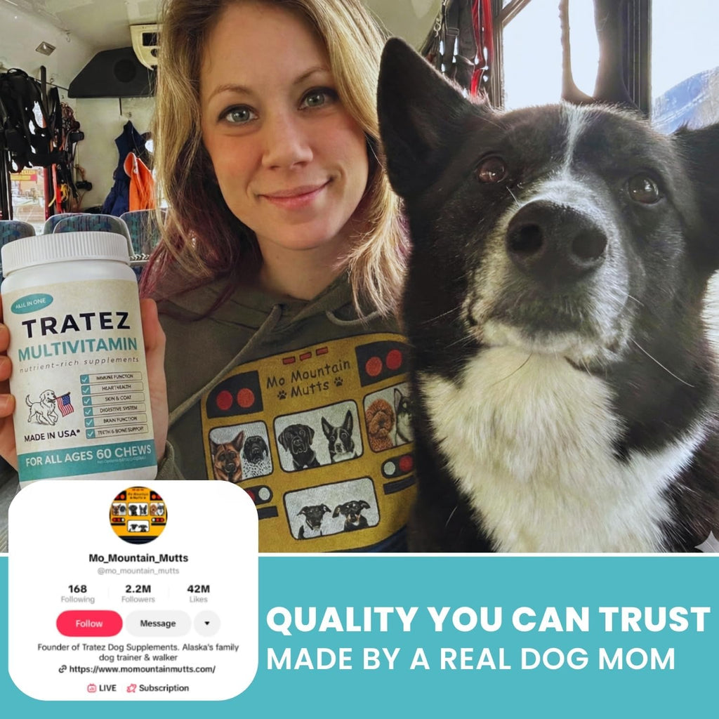 TRATEZ Multivitamínico para Perros 25-en-1 - Chews Blandos con Vitaminas y Minerales Esenciales, 60 Unidades