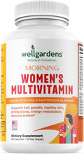 Wellgardens Multivitamínico Diario para Mujeres con Biotina, Arándano Rojo y Trébol Rojo - Apoyo para Cabello, Piel, Energía e Inmunidad - Vitaminas A, C, D, E, B12, Zinc - Sin Hierro, No Transgénico, 60 Cápsulas