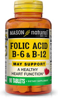 Mason Natural Folic Acid with B6 and B12 Vitamins, 90 Tablets