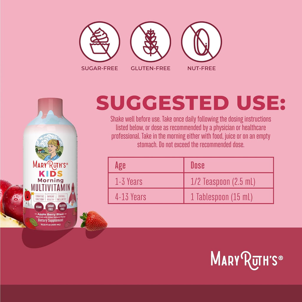 MaryRuth's Multivitamínico Líquido para Niños - Sabor Manzana Baya - 450 ml