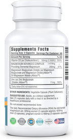 Kappa Nutrition Magnesio 4-en-1, 280mg Magnesio Elemental (Bisglicinato, Malato) + Zinc y Vitamina D3, 120 Cápsulas Veganas