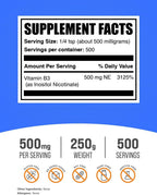 BulkSupplements Niacina Sin Enrojecimiento – Hexanicotinato de inositol 500 mg, 250 g