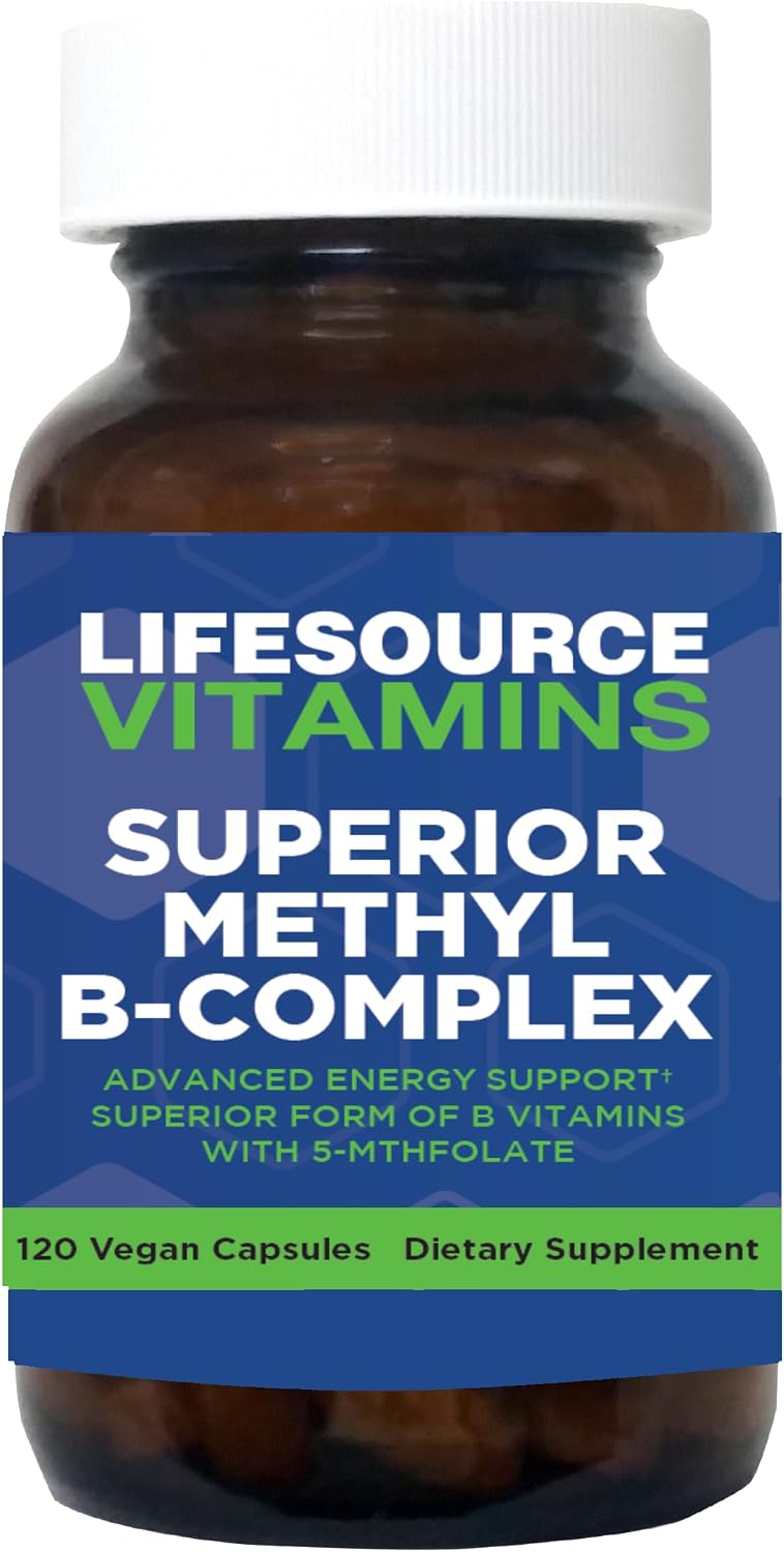 LifeSource Vitamins - Complejo B Metilado Superior - 120 Cápsulas