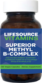 LifeSource Vitamins - Complejo B Metilado Superior - 120 Cápsulas
