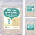ATNreuro Cápsulas Vacías Veganas Pre-Separadas Tamaño 0 (200 uds), Cápsulas Vegetales Premium para Relleno de Suplementos