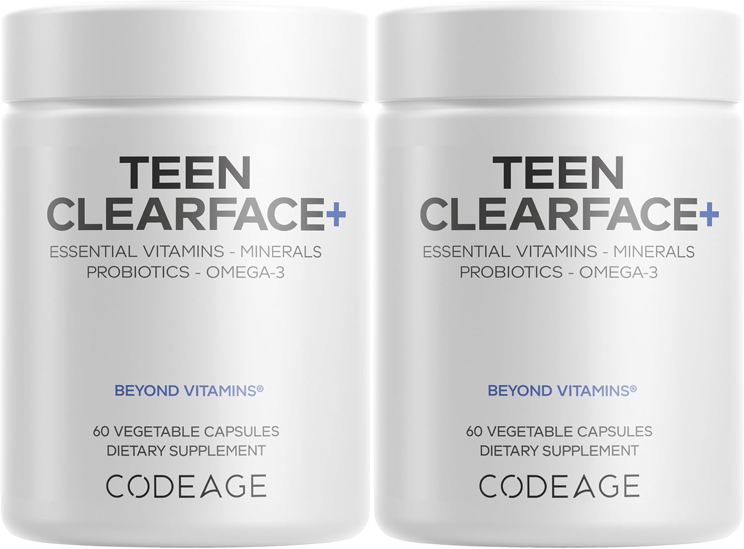 Codeage Teen Clearface - Suplemento para la Piel Adolescente (60 Cápsulas)