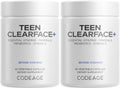 Codeage Teen Clearface - Suplemento para la piel de adolescentes con vitaminas, zinc, probióticos y omega-3 (2 unidades)
