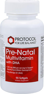 PROTOCOL FOR LIFE BALANCE Multivitamínico prenatal con DHA - 250 mg DHA - 90 Cápsulas Blandas