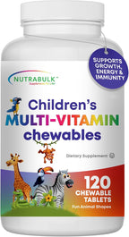 NutraBulk Multivitamínico Infantil - 1000 Comprimidos Masticables con Formas de Animales