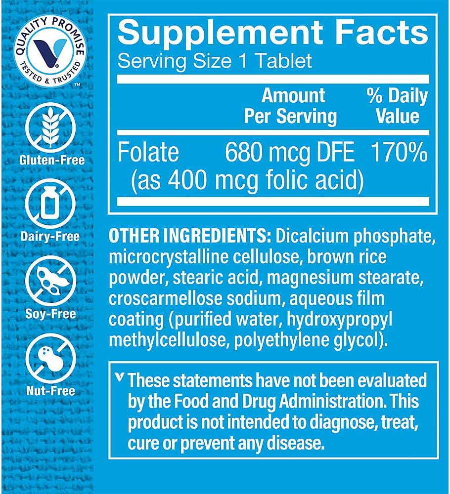 Ácido Fólico 400 mcg - The Vitamin Shoppe - 300 Comprimidos