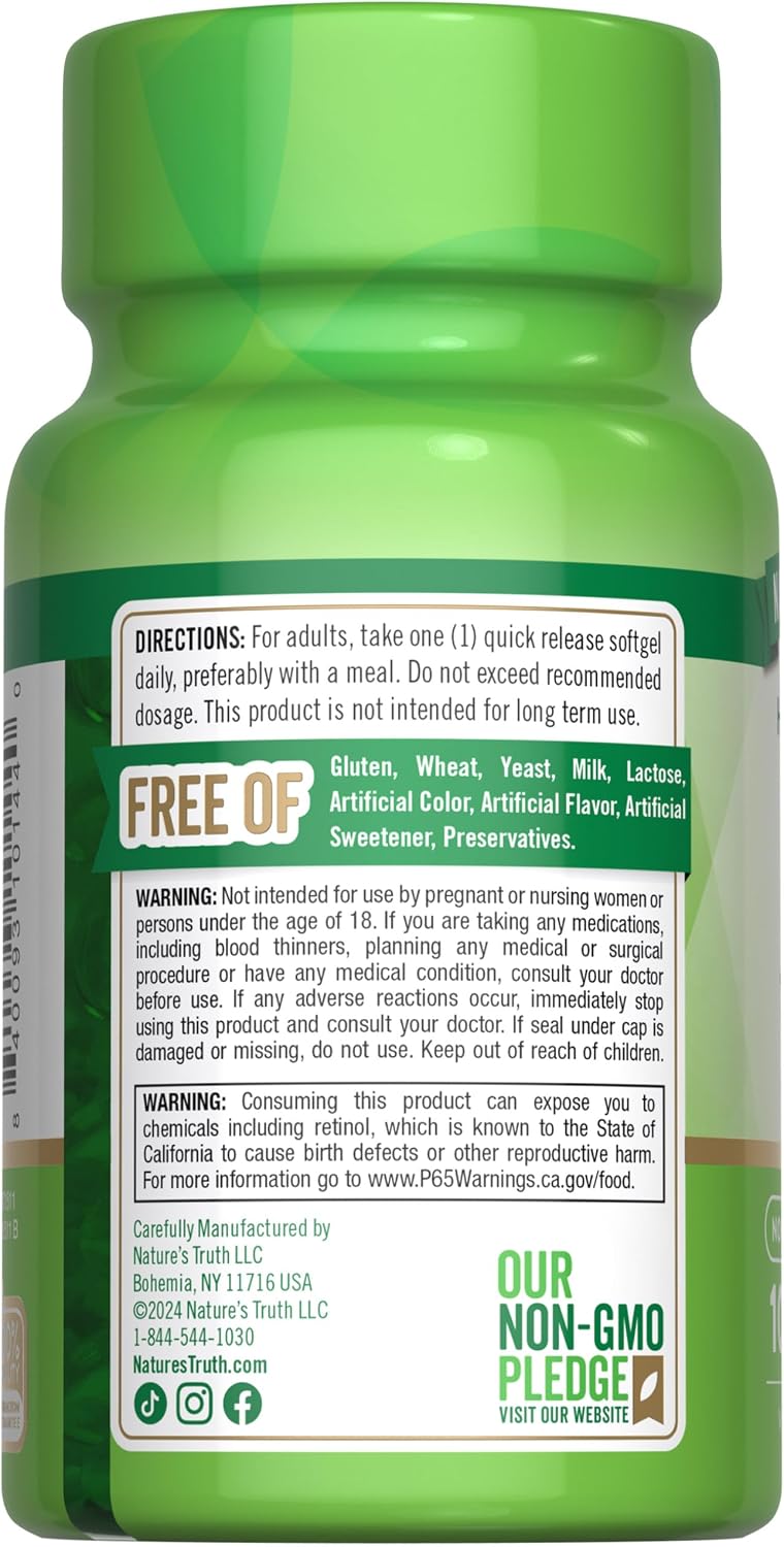 Nature's Truth Vitamina A 10000 IU, 100 Softgeles
